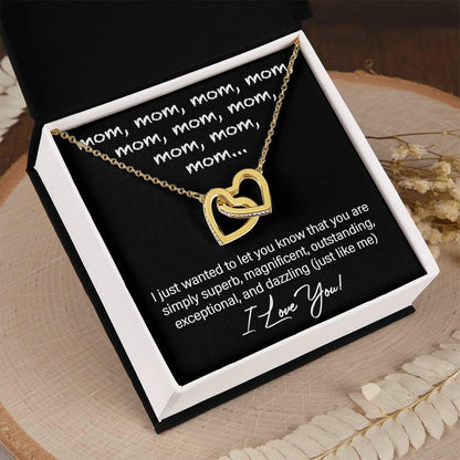 To My Mom You are Dazzling Just Like Me Interlocking Hearts Necklace - Mallard Moon Gift Shop