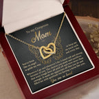To My Mom You Are Like An Angel To Guide My Way Interlocking Hearts Necklace