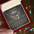 To My Mom You Are Like An Angel To Guide My Way Interlocking Hearts Necklace