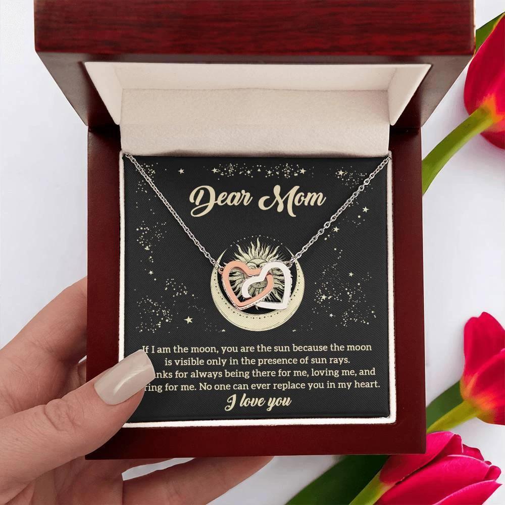 To My Mom You are the Sun Interlocking Hearts Necklace