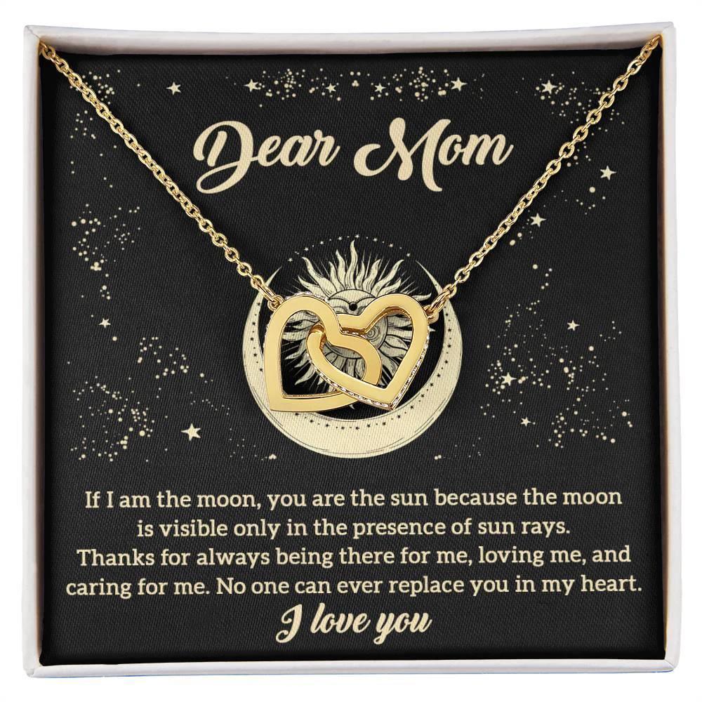 To My Mom You are the Sun Interlocking Hearts Necklace