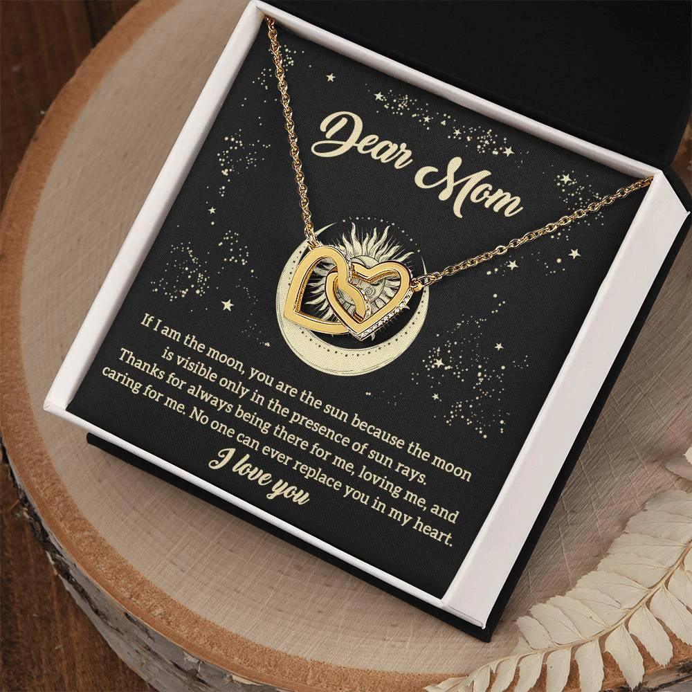 To My Mom You are the Sun Interlocking Hearts Necklace