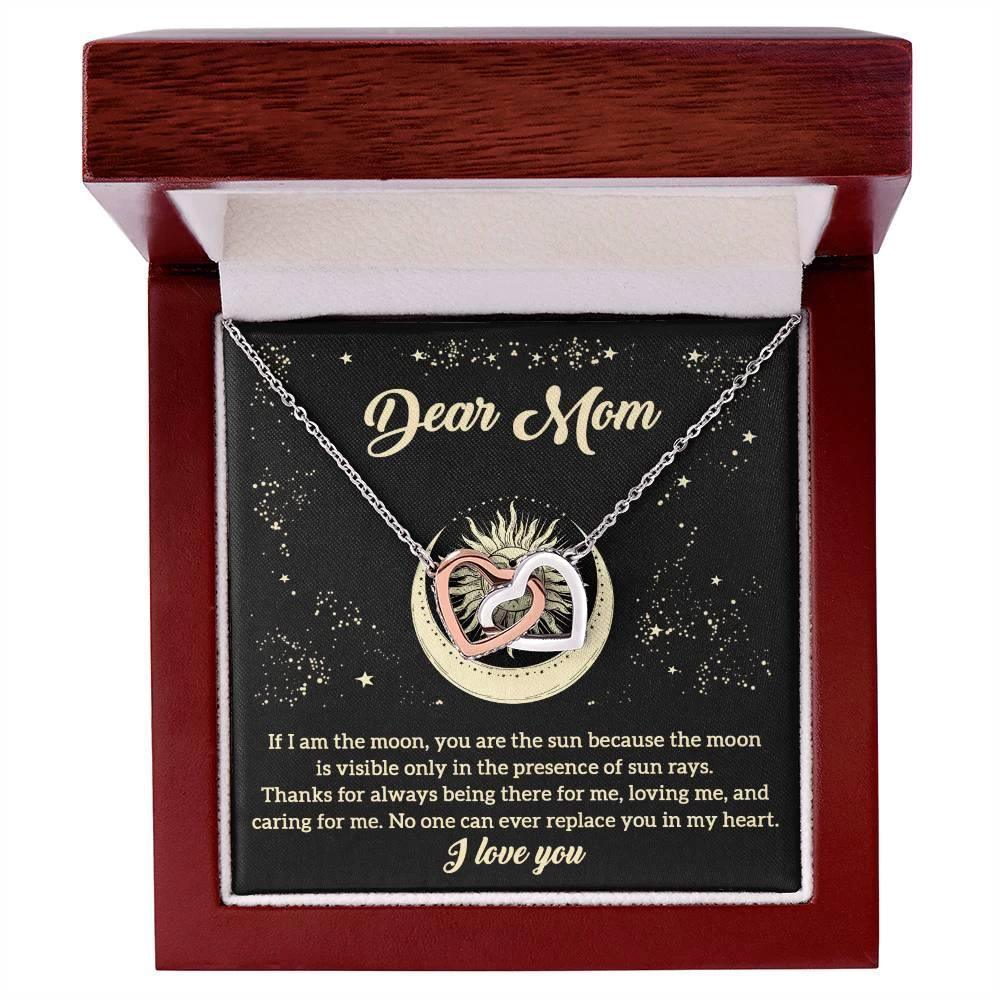 To My Mom You are the Sun Interlocking Hearts Necklace