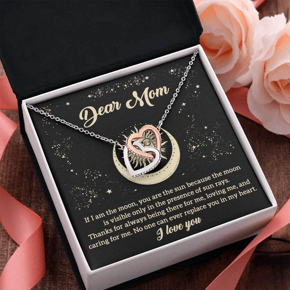 To My Mom You are the Sun Interlocking Hearts Necklace