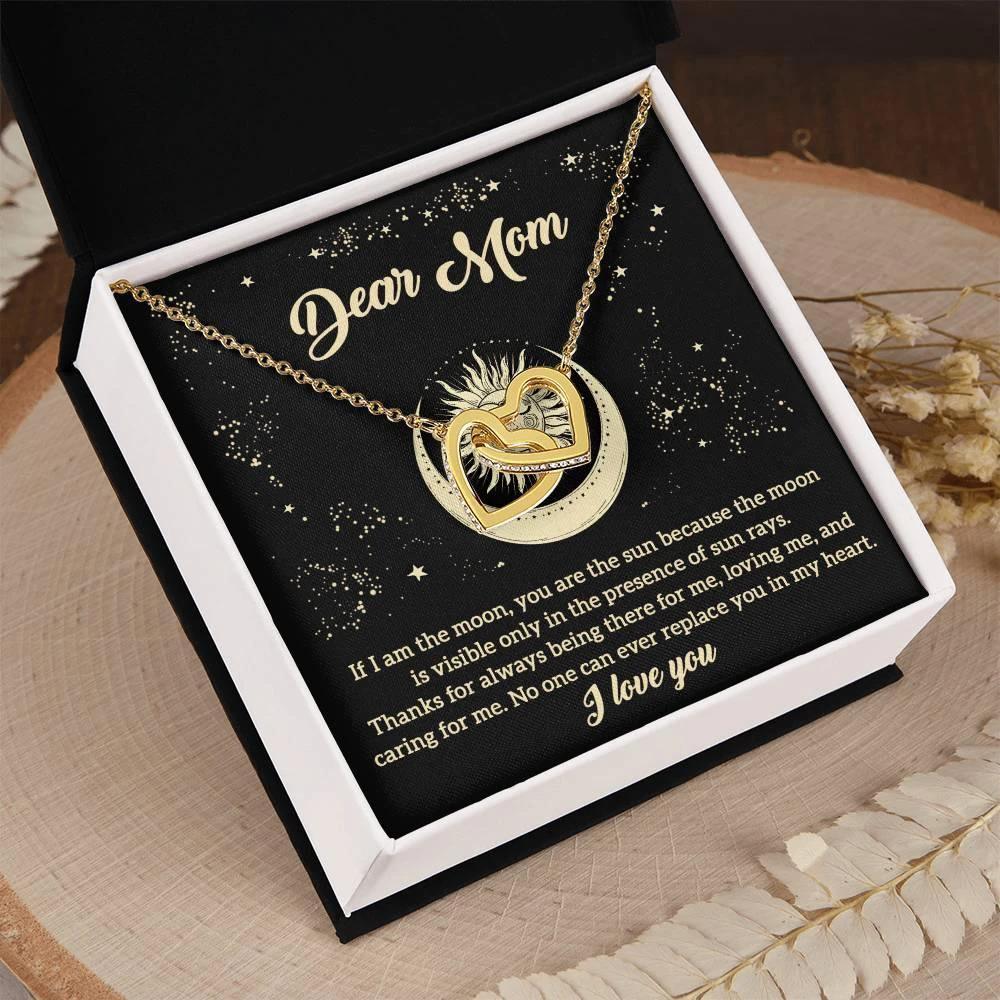 To My Mom You are the Sun Interlocking Hearts Necklace