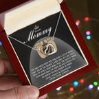 To my Mommy - I Say I Love You with my Smile Interlocking Hearts Necklace