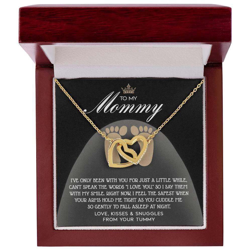 To my Mommy - I Say I Love You with my Smile Interlocking Hearts Necklace
