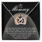 To my Mommy - I Say I Love You with my Smile Interlocking Hearts Necklace