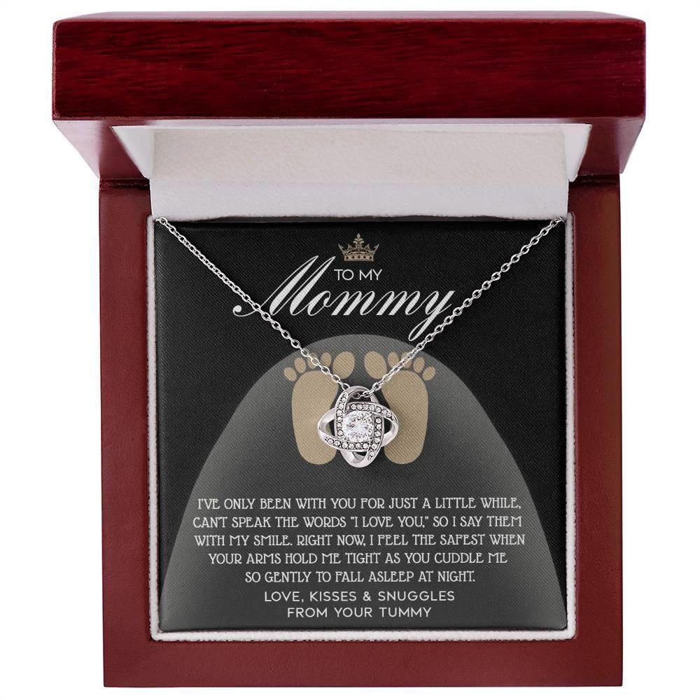 To my Mommy - I Say I Love You with my Smile Love Knot Necklace