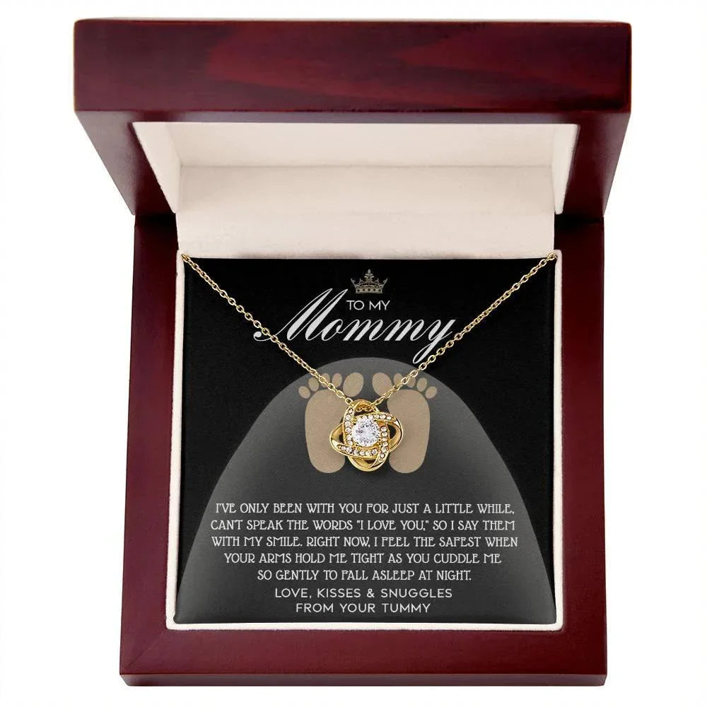 To my Mommy - I Say I Love You with my Smile Love Knot Necklace