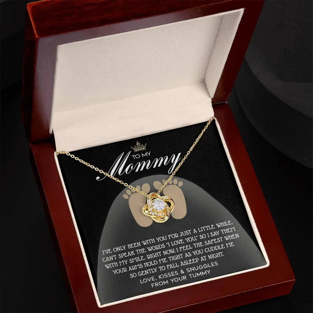 To my Mommy - I Say I Love You with my Smile Love Knot Necklace