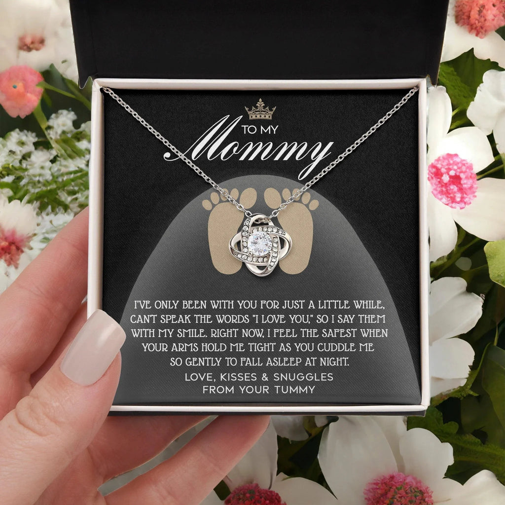 To my Mommy - I Say I Love You with my Smile Love Knot Necklace