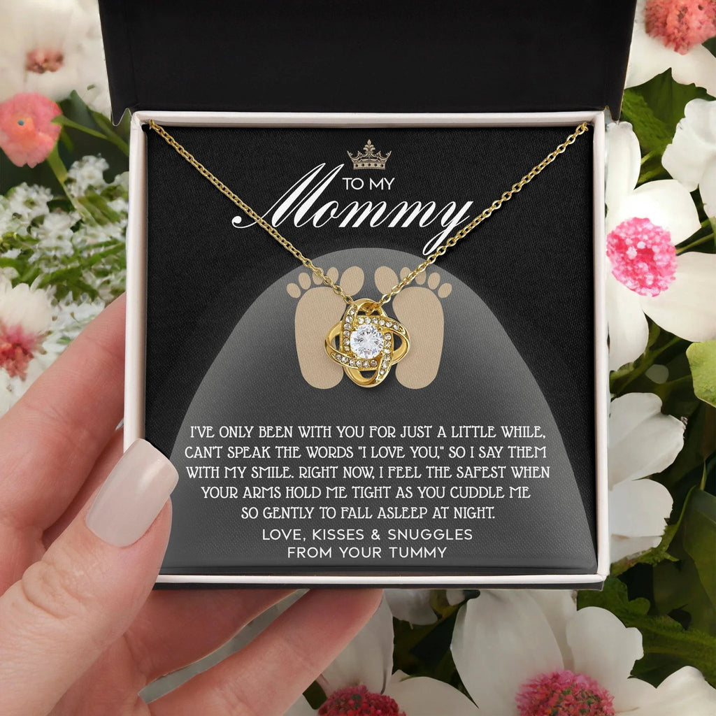 To my Mommy - I Say I Love You with my Smile Love Knot Necklace