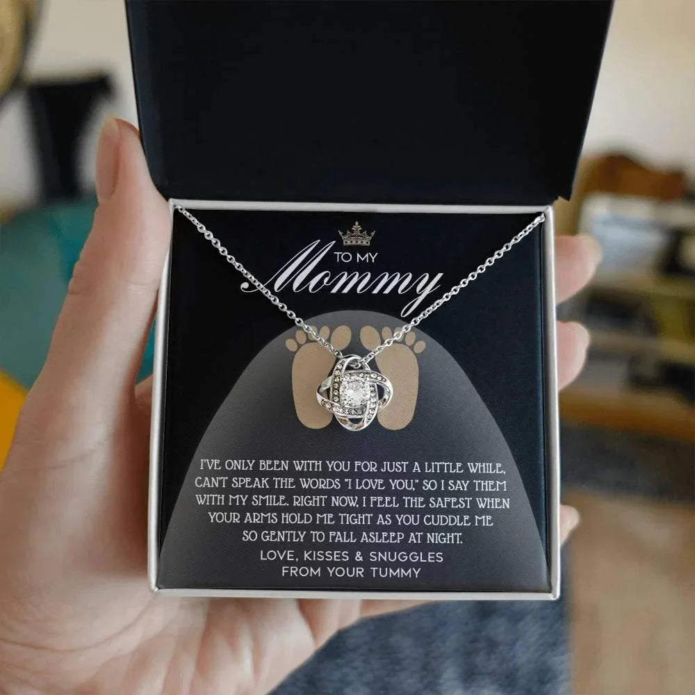 To my Mommy - I Say I Love You with my Smile Love Knot Necklace