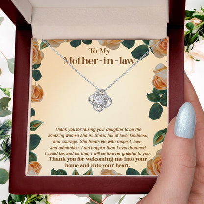 To My Mother-in-law From Son-in-law I am Forever Grateful for You Raising an Amazing Woman Love Knot Necklace - Mallard Moon Gift Shop