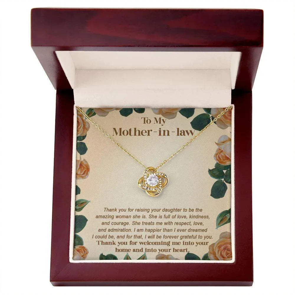To My Mother-in-law From Son-in-law I am Forever Grateful for You Raising an Amazing Woman Love Knot Necklace