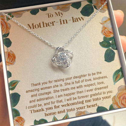 To My Mother-in-law-I am Forever Grateful for Raising an Amazing Woman Love Knot Necklace - Mallard Moon Gift Shop