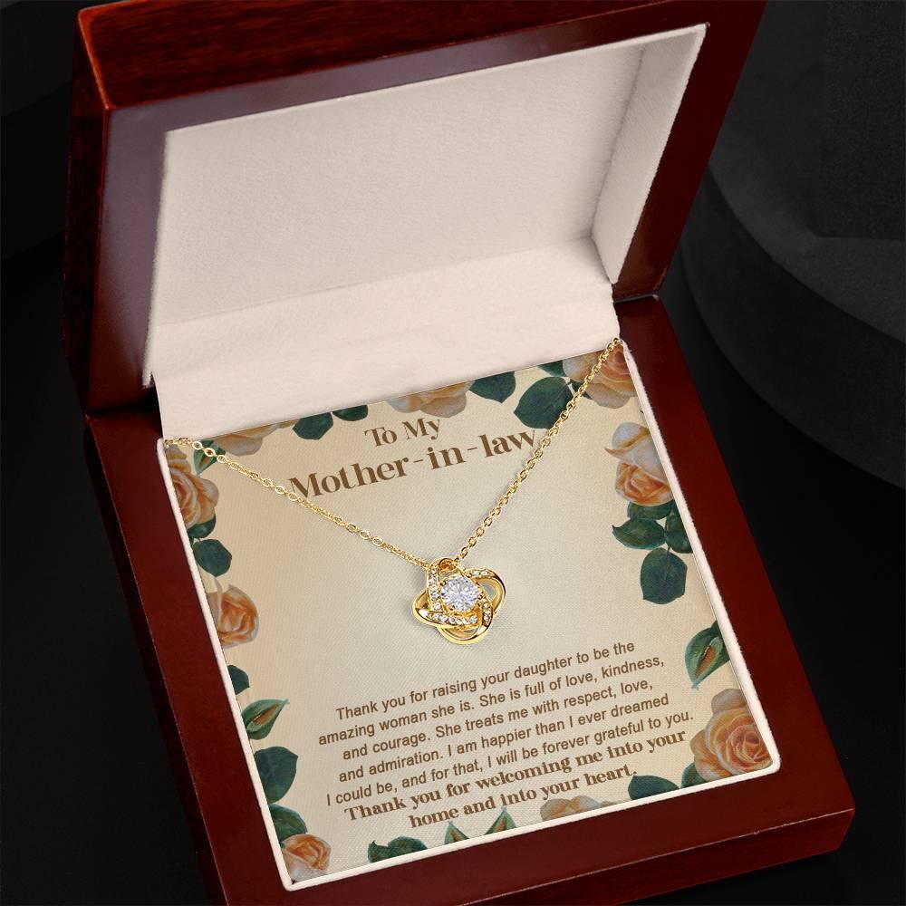 To My Mother-in-law-I am Forever Grateful for Raising an Amazing Woman Love Knot Necklace - Mallard Moon Gift Shop