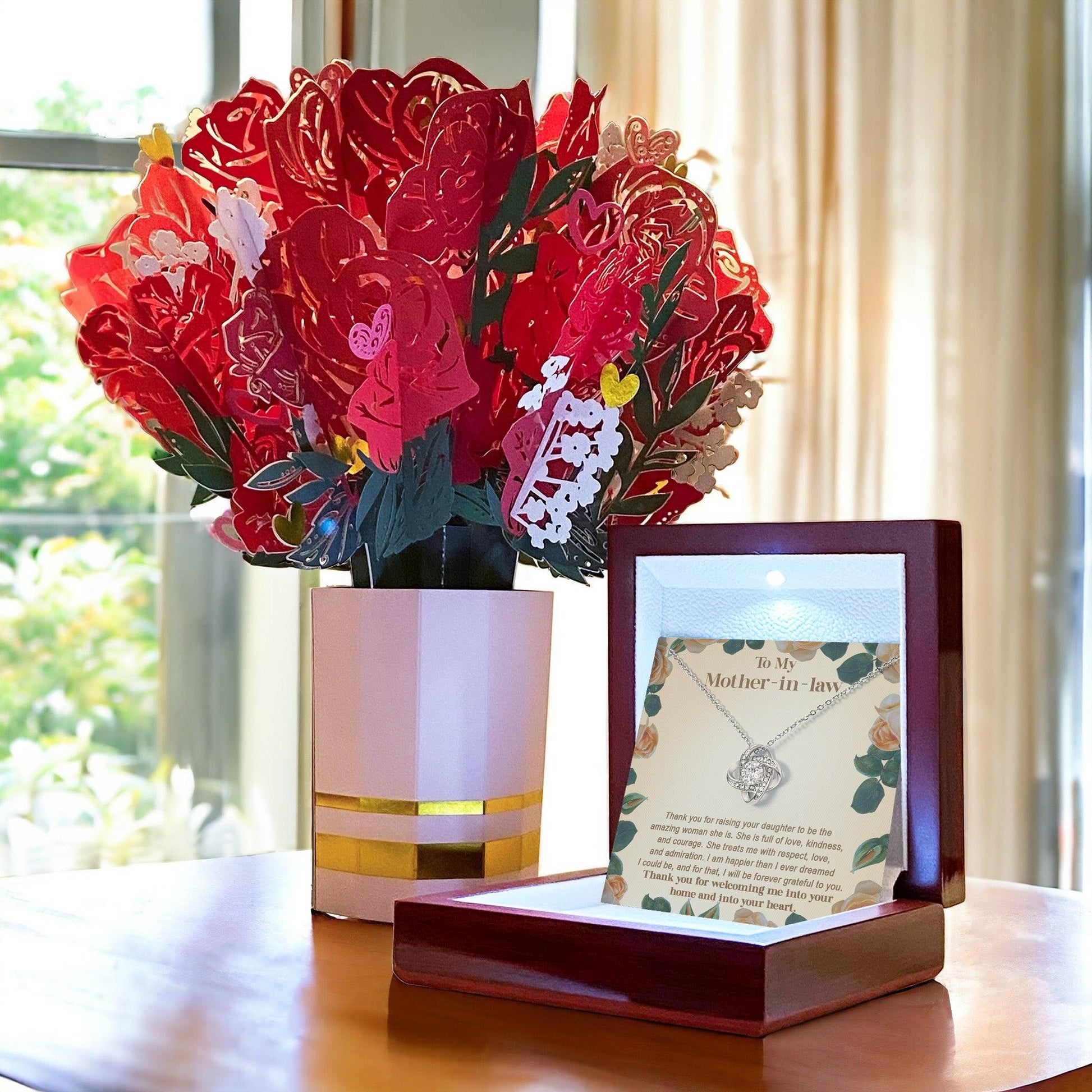 To My Mother-in-law From Son-in-law I am Forever Grateful for You Raising an Amazing Woman Love Knot Necklace - Mallard Moon Gift Shop