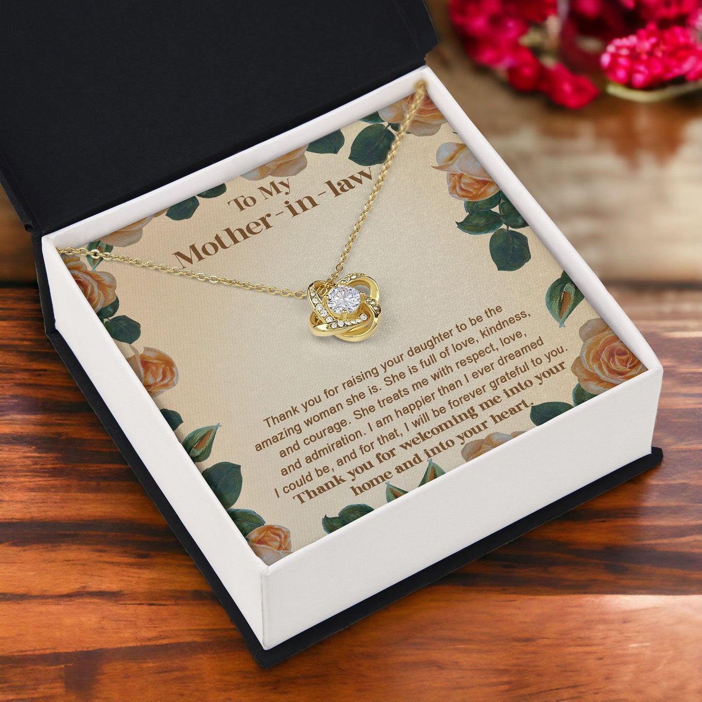 To My Mother-in-law From Son-in-law I am Forever Grateful for You Raising an Amazing Woman Love Knot Necklace - Mallard Moon Gift Shop