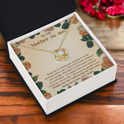 To My Mother-in-law From Son-in-law I am Forever Grateful for You Raising an Amazing Woman Love Knot Necklace - Mallard Moon Gift Shop