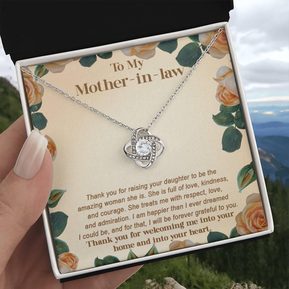 To My Mother-in-law-I am Forever Grateful for Raising an Amazing Woman Love Knot Necklace - Mallard Moon Gift Shop