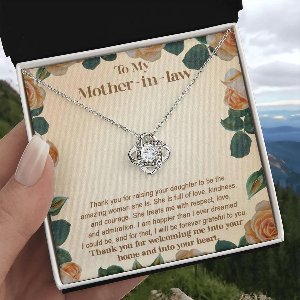 To My Mother-in-law From Son-in-law I am Forever Grateful for You Raising an Amazing Woman Love Knot Necklace