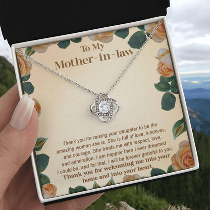 To My Mother-in-law-I am Forever Grateful for Raising an Amazing Woman Love Knot Necklace - Mallard Moon Gift Shop