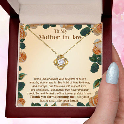 To My Mother-in-law-I am Forever Grateful for Raising an Amazing Woman Love Knot Necklace - Mallard Moon Gift Shop