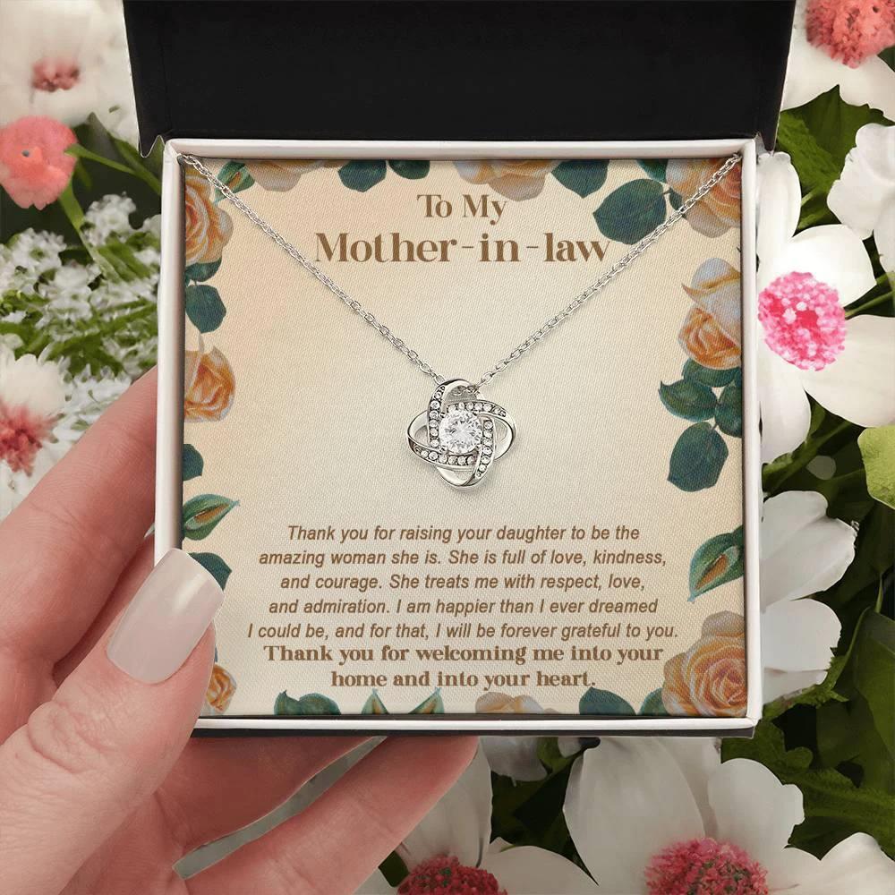 To My Mother-in-law From Son-in-law I am Forever Grateful for You Raising an Amazing Woman Love Knot Necklace