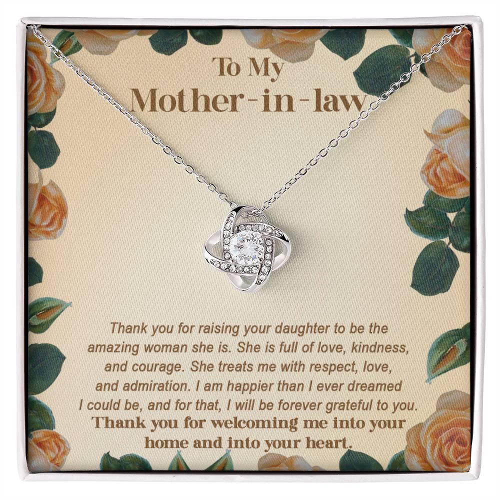 To My Mother-in-law From Son-in-law I am Forever Grateful for You Raising an Amazing Woman Love Knot Necklace