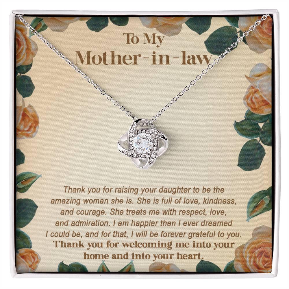 To My Mother-in-law-I am Forever Grateful for Raising an Amazing Woman Love Knot Necklace - Mallard Moon Gift Shop