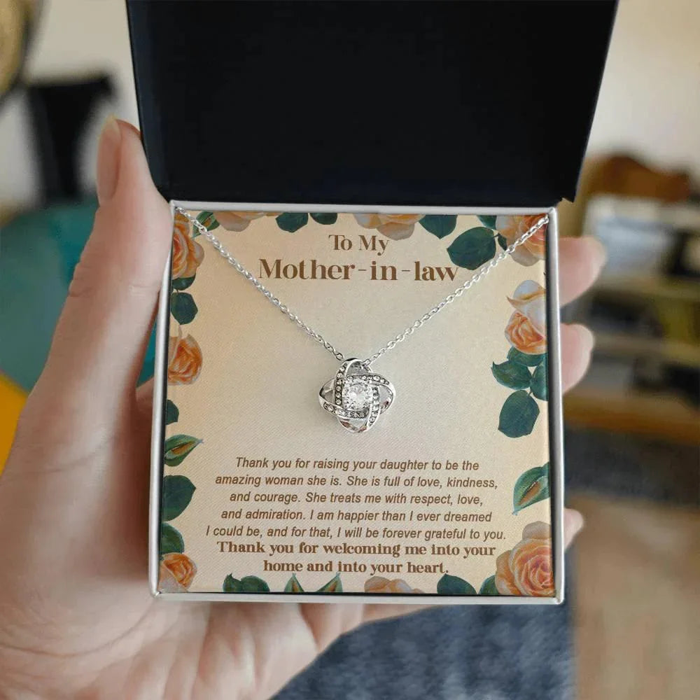 To My Mother-in-law From Son-in-law I am Forever Grateful for You Raising an Amazing Woman Love Knot Necklace