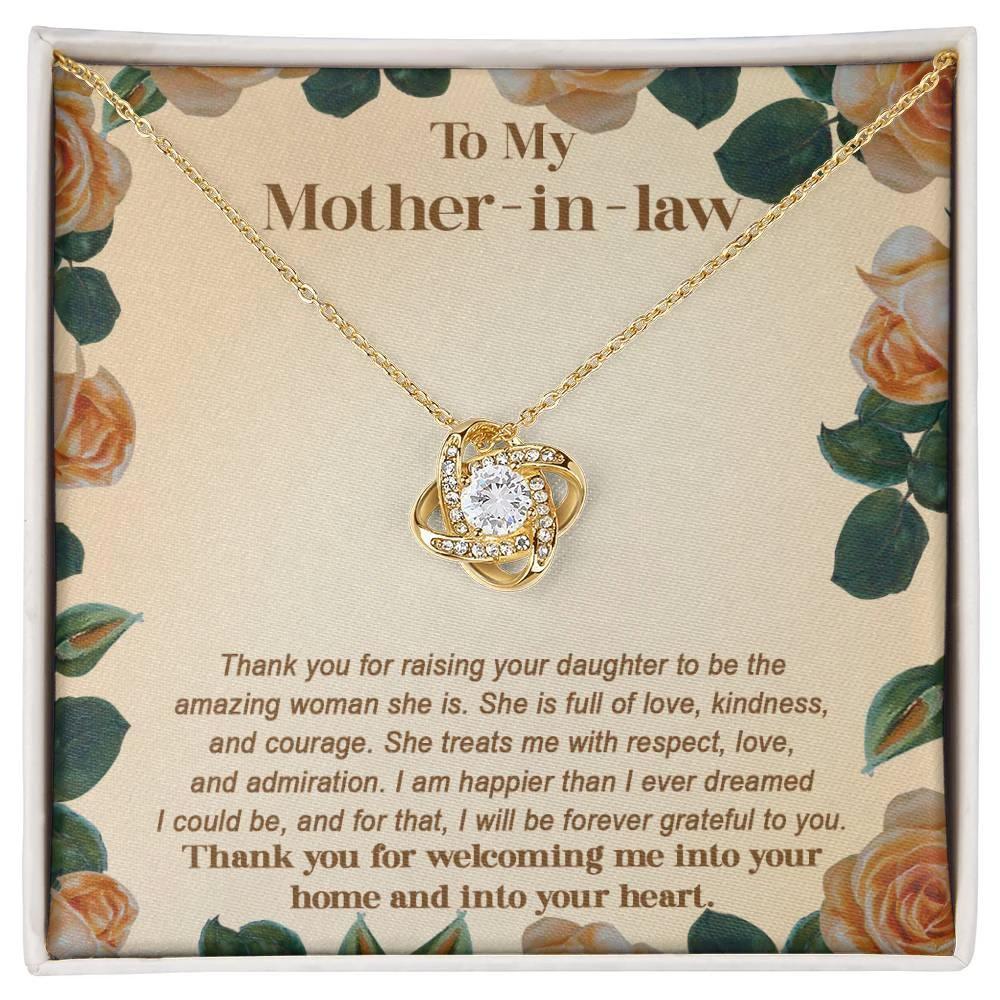 To My Mother-in-law From Son-in-law I am Forever Grateful for You Raising an Amazing Woman Love Knot Necklace