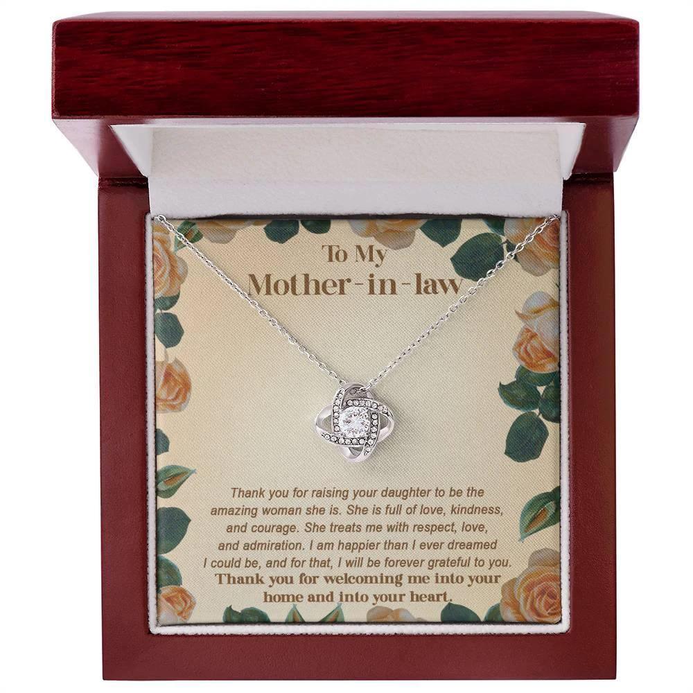 To My Mother-in-law From Son-in-law I am Forever Grateful for You Raising an Amazing Woman Love Knot Necklace