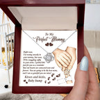 To My Perfect Mommy-to-Be Our Hearts are Connected Now And Forever - Love Knot Necklace