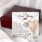 To My Perfect Mommy-to-Be Our Hearts are Connected Now And Forever - Love Knot Necklace
