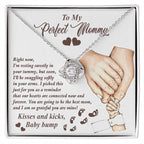 To My Perfect Mommy-to-Be Our Hearts are Connected Now And Forever - Love Knot Necklace