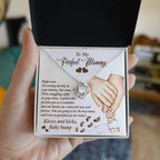 To My Perfect Mommy-to-Be Our Hearts are Connected Now And Forever - Love Knot Necklace