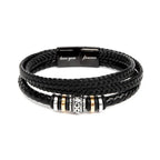 To My Son Braver Than You Believe Braided Leather Bracelet