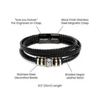 To My Son Braver Than You Believe Braided Leather Bracelet