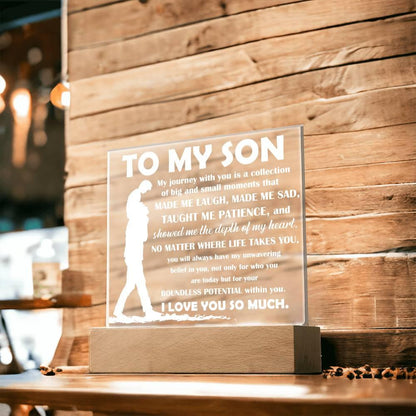 To My Son Inspirational Acrylic Plaque My Journey with You - Mallard Moon Gift Shop