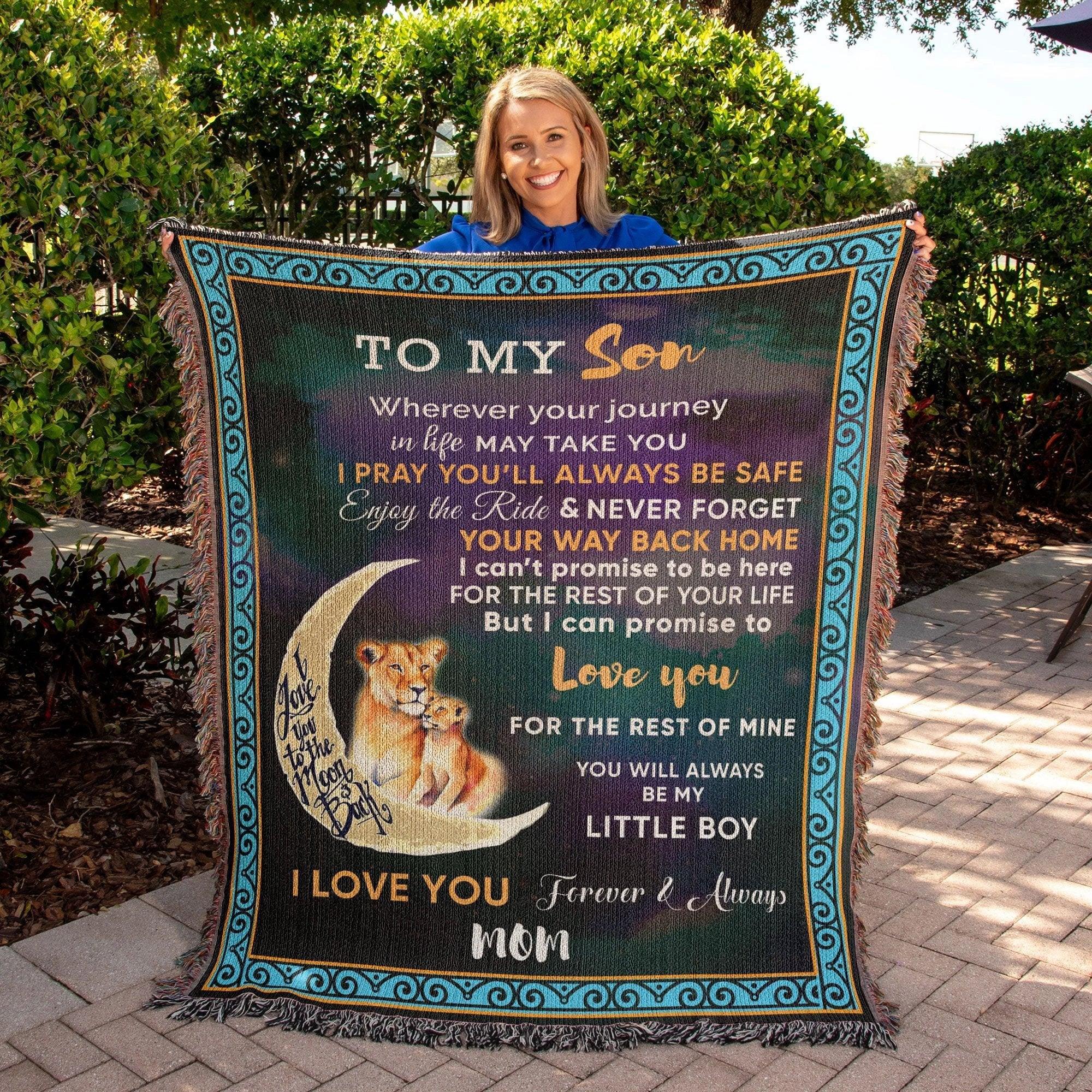 To My Son - Wherever your Journey May Take You, Enjoy the Ride Heirloom Woven Blanket