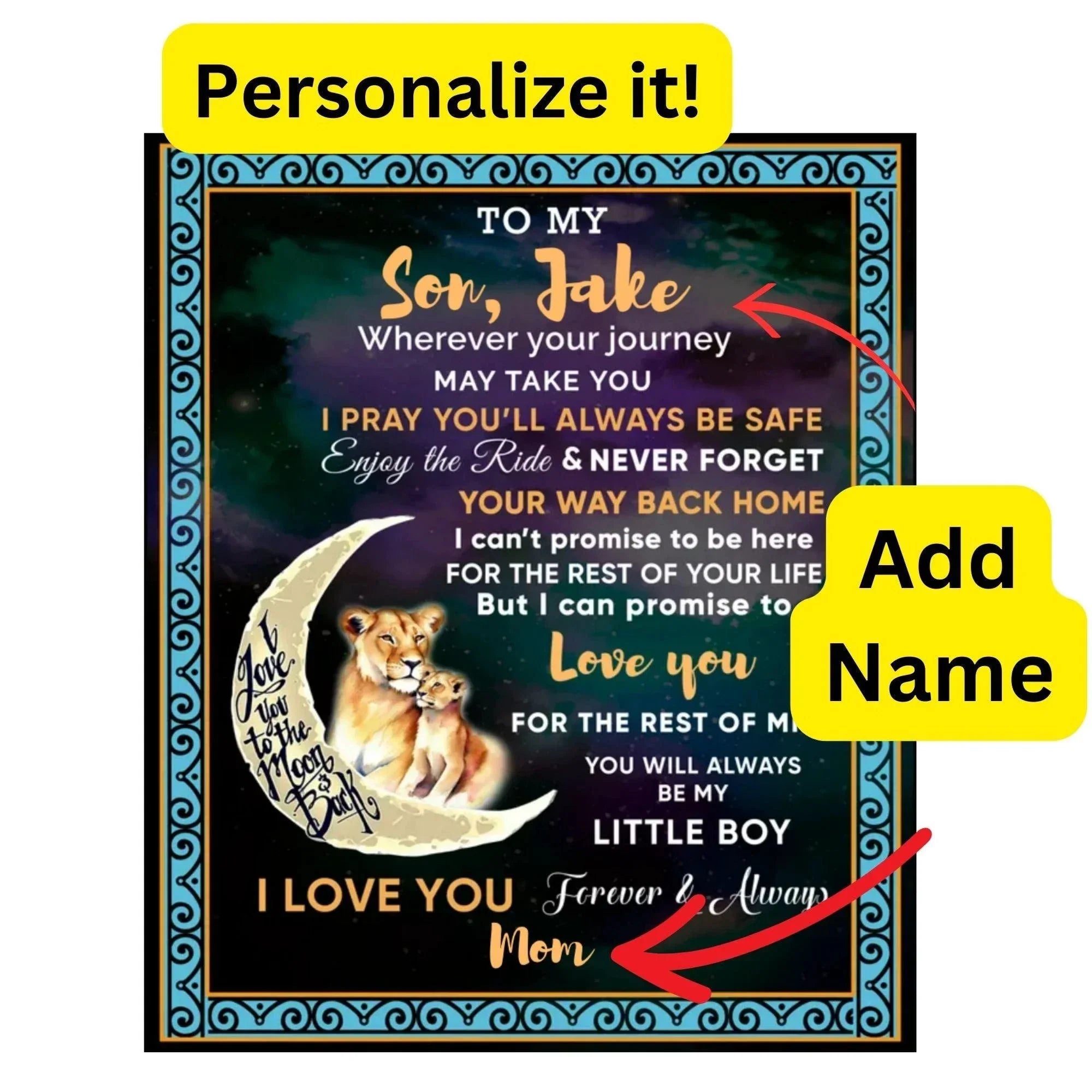 To My Son - Wherever your Journey May Take You, Enjoy the Ride Heirloom Woven Blanket