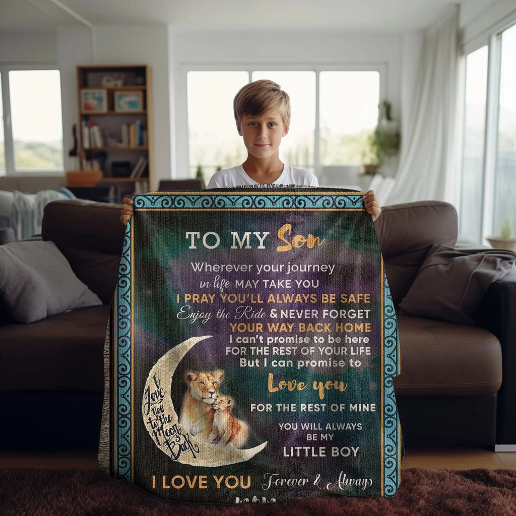 To My Son - Wherever your Journey May Take You, Enjoy the Ride Heirloom Woven Blanket