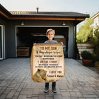 To My Son, Whisper Back, I am the Storm Heirloom Keepsake Woven Blanket