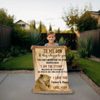 To My Son, Whisper Back, I am the Storm Heirloom Keepsake Woven Blanket