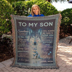 To My Son - You Will Always Be My Baby Boy Wolf and Cub Heirloom Woven Blanket