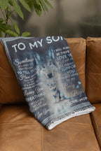 To My Son - You Will Always Be My Baby Boy Wolf and Cub Heirloom Woven Blanket