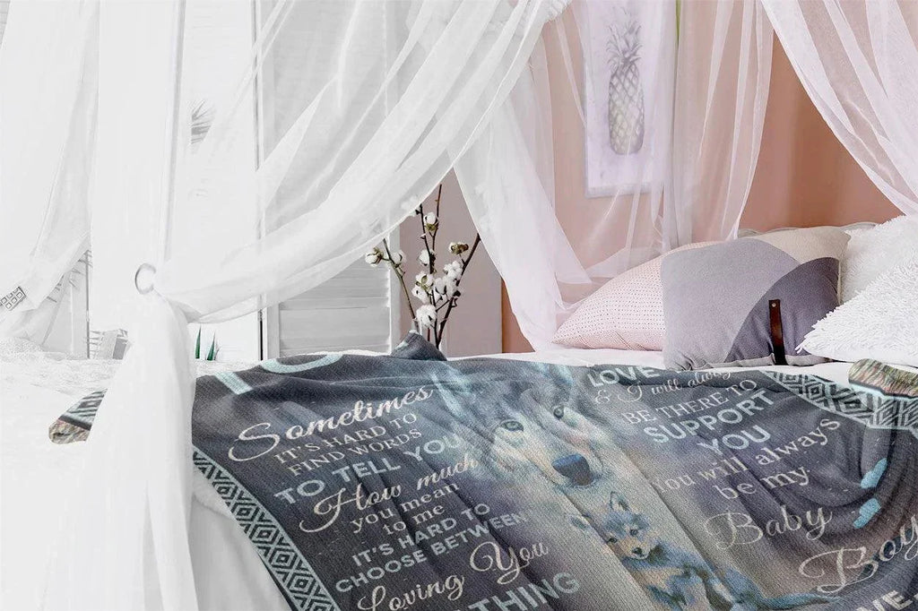 To My Son - You Will Always Be My Baby Boy Wolf and Cub Heirloom Woven Blanket